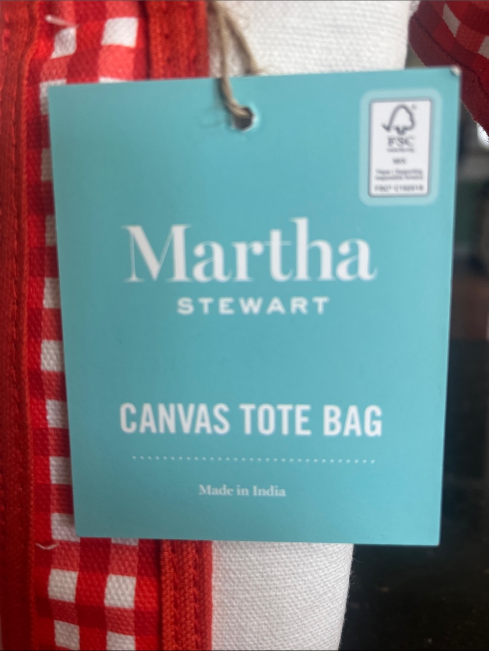 Martha Stewart Red Cherry Canvas Tote - Picture 2 of 6